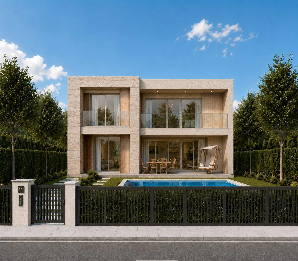 Merkezefendi Denizli iki katlı villa projesi