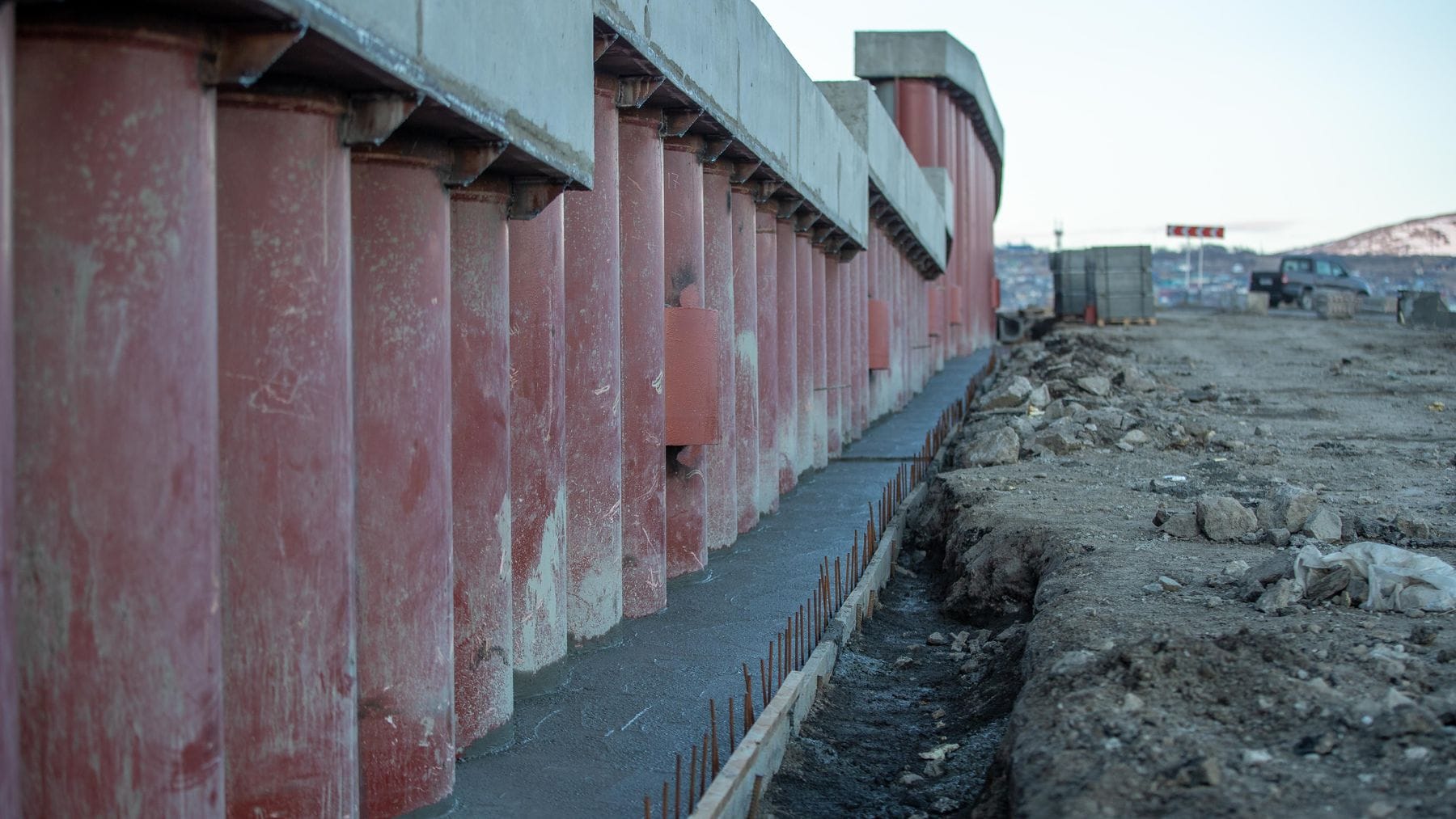 Betonarme kolonlardan oluşan taşıyıcı sistem